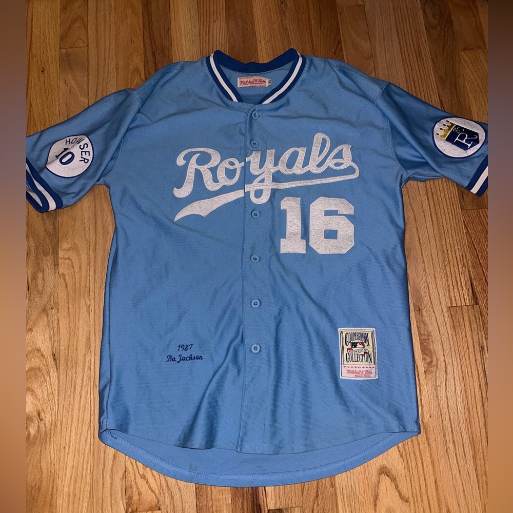 Bo Jackson 1987 Kansas City Royals Cooperstown Blue Away Jersey w/ Patch MLB